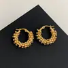 Pendientes de Bola de Lujo Ligero Estilo Francés de Gama Alta Simples Versátiles de Temperamento Diseño de Personalidad de Nicho Pendientes de Moda para el Trabajo