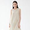 Vestido Floral Sem Manga Tridimensional Miyake Verão Feminino 2026 Novo Decote V Moda Jovem Vestido Midi Bufante para Mulheres