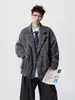 Jaqueta Masculina de Lã com Lapela Estilo Old Money Outono e Inverno Americano High-End Solta Versátil Casual Jaqueta Curta