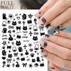 Calcomanías de uñas de gatito negro lindo y sexy para cruzar fronteras, graffiti de cachorro, amor, infantiles, adhesivas, venta al por mayor
