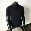 Camisa Polo de Punto de Manga Corta para Hombre con Cuello Camisero, Textura Hueca, Estilo Old Money, Seda de Hielo, Verano, Venta al por Mayor de Fábrica Transfronteriza