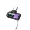 Adaptador de codo con pantalla digital OTG, carga rápida de 120 W, tipo C, cable de datos USB 2.0 con pantalla inteligente