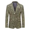 Traje de Desempeño de Comercio Exterior 2026 con Lentejuelas Doradas, Traje Estilo Coreano, Ropa de Hombre para Discoteca, Chaqueta de Estudio para Presentador/Maestro de Ceremonias