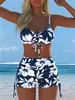 2027 Comercio Exterior Transfronterizo Europa y América Bikini de Dos Piezas con Tirantes Estampado Multiestilo Sexy para Mujer Traje de Baño de Verano