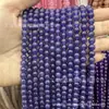 Serie Morada Piedra Natural Cuentas Redondas Amatista Soñadora Cuentas Sueltas Ágata de Vidrio Morado Sintético K9Diy Accesorios para Joyería