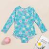 Traje de baño con estampado de flamencos para niñas, nuevo traje de baño de manga larga con protección solar para niños, surf, Amazon nuevo