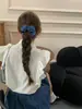 Pinza para el Cabello de Flor Rosa Azul Denim para Mujer, Accesorio de Cabello de Alta Gama y Elegante para Recogido en la Parte Trasera de la Cabeza, Modelo Nuevo