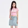 Saia Curta Jeans Nova Tendência de Verão Cintura Alta Estilo Coreano para Mulheres com Forro, Saia Versátil Evasê Anti-Exposição Emagrecimento