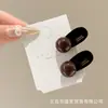 Grampo Lateral de Flor com Estampa de Leopardo para Mulheres 2025 Novo Clipe de Franja de Alta Qualidade para Cabelos Quebrados Clipe Lateral de Uma Linha Acessório de Cabelo