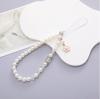 Cadena para teléfono móvil con perlas de estilo coreano para mujer, colgante con cuentas mixtas, cordón corto para teléfono móvil, correa de muñeca resistente a caídas