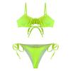 Chaleco Fluorescente Bikini Sexy Dividido con Tirantes Ajustados para Mujer Estilo Coreano sin Espalda Traje de Baño para Mujer