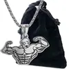 Experto en fitness europeo y americano hombres musculosos de fuerza collar de acero de titanio hombres de moda personalidad dominante colgante deportivo Joyería de Verano