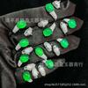Anillo para mujer con cabeza de leopardo de calcedonia verde hielo incrustada plateada al por mayor, ágata verde yang para mujer, anillo de jade, suministro en vivo