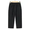 Calça Cropped Lavada de Algodão Elástico de Cintura Alta para Mulheres de Meia-Idade e Idosas, Estilo Fino, Nova Calça Casual de Verão 2026 para Mães Jovens