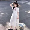 Conjunto de Falda y Camisa Polo para Niñas Moda Dibujos Animados Manga Corta Camiseta Dulce Falda de Pastel de Princesa Verano Delgado Conjunto de Dos Piezas