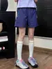 Pantalones cortos morados de secado rápido para hombre, nueva marca de moda verano 2026, pantalones casuales holgados de longitud media para exteriores para hombre