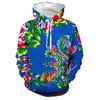 Comercio Exterior Noreste Flor Grande Impresión 3D Sudadera con Capucha Casual Diaria para Adultos Cruzada Nueva Sudadera con Capucha para Adultos