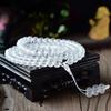 Cristal blanco natural esmerilado seis palabras proverbios pulsera 108 cuentas Buda hombres y mujeres cuentas de rosario collar accesorios para coche al por mayor