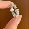 Anillo de lujo ligero, nicho, estrella de alta gama, perla y circonita cúbica para mujer, exquisito y moderno, anillo abierto ajustable
