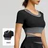 Processamento e Customização de Fábrica, Impressão de Logo de Acordo com Imagens Fornecidas, Aplicação de Etiquetas, Oem/Odm, Color-Blocking, Roupa de Yoga e Fitness Falsa de Duas Peças