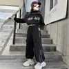 Conjunto de Duas Peças de Jaqueta Bordada de Manga Longa e Calça para Meninas Outono 2024 Novo Conjunto Esportivo Coreano