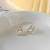 Pendientes de Oso de Diamante y Perla Estilo Coreano, Pequeños, Exquisitos, Simples y Versátiles, Dulces, Modernos y de Alta Gama para Mujer