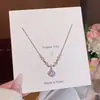 Colar Pingente Exquisito de Zircônia Cúbica Brilhante para Mulheres, Corrente de Clavícula Simples de Luxo Leve de Nicho, Acessório de Corrente de Pescoço Simples