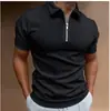 Cross-border 2023 verão camisa polo masculina cor sólida manga curta lapela camiseta casual ajuste superior roupas masculinas europeias e americanas 5XL