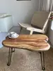Mesa de Centro Plegable de Madera Maciza, Mesa Pequeña Simple para Balcón Exterior, Mesa Baja Tatami para Sala de Estar, Mesa de Centro para Balcón