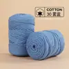 Hilo de algodón redondo hueco de 2MM para tejido manual DIY de verano para sombreros de verano, hilo de grosor medio para cojines de ganchillo y materiales para muñecas