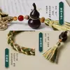 Cordón para Teléfono Móvil Original Tejido a Mano Palo de Rosa Natural Calabaza Borla de Gama Alta Estilo Viajero Cadena para Teléfono Móvil Universal
