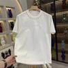 Nueva Camiseta de Manga Corta con Cuello Redondo Suelto, Sello de Acero con Remaches Rudo, Moda de Verano para Hombre, Versátil, Casual, Calidad, Ropa de Moda