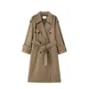 Casaco Trench Coat Longo Estilo Britânico Outerwear para Mulheres Altas Novidades Primavera/Outono 2026 Casacos para Baixinhas Super Bonitos Casuais