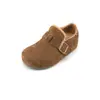 Zapatos de mujer sin cordones estilo Birkenstock con suelas blandas de piel de vaca, forro afelpado, puntera cerrada, aumento interno de altura, suela gruesa, zapatos casuales y de moda de cuero genuino