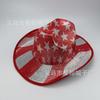 Vendas Diretas de Fábrica de Novos Produtos: Patches Bordados de Chapéu Bandeira Americana, Chapéu Cowboy Eva Composto de Lantejoulas, Chapéu Cowboy Dia da Independência Americana