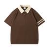 Polo de manga corta con solapa personalizada para hombre, estilo informal, holgado, con estampado de logotipo, estilo cultural, de seda helada, para verano