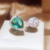 Anel Ajustável Cao Shi Peça Única para Dropshipping Abertura para Mulheres, Joia de Zircônia Micro-Incustada Gota d'Água, Joia Nobre e Elegante