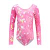 Traje de Baño Entero de Manga Larga Estampado Ropa de Baile Latino para Niñas Ropa de Competición Suministros de Fabricante Ropa Profesional de Baile Latino