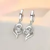 Pendientes de plata de ley S925 con circonitas de seis garras para mujer, accesorios brillantes y populares.