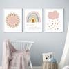 Póster de lienzo decorativo para dormitorio infantil con diseño de nube arcoíris rosa y dibujos animados de estilo nórdico moderno de Amazon