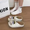 Pantuflas Baotou con cierre de velcro, pantuflas de media caña lindas y de estilo perezoso para mujer, con un diseño de lazo y lunares, adecuadas para usar en exteriores, estilo Mary Jane, suela suave, comodidad como una nube.