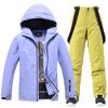 Traje blanco de invierno para hombre y mujer, ideal para snowboard, esquí y snowboard en pareja.