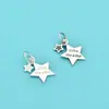 Plata de Ley S925 Colgante de Letra Estrella de Cinco Puntas Cuerda de Hilo con Cuentas Hecha a Mano DIY Accesorios de Plata Pulsera Pulsera Colgante de Estrella