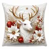 Funda de Almohada Temática Navideña 2026 con Diseños de Santa, Muñeco de Nieve y Renos para Decoración de Sala de Estar y Dormitorio, Funda de Cojín al por Mayor