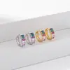 Brincos de Prata Esterlina S925 Estilo Coreano Novo Moderno e Simples Elegantes Inlaid com Joias Exclusivas Coloridas Estilo Cool para Mulheres