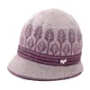 Gorro de Invierno para Mujer Madre de Mediana Edad y Anciana Señora Mayor Cálido de Piel de Conejo Ala Ancha de Lana con Forro de Terciopelo Impermeable de Punto
