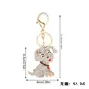 Llavero Anillo de Caricatura Lindo Pug Creativo Animal Incrustado con Diamantes Colgante para Bolso Accesorio para Llavero de Coche