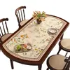Jogo americano oval estilo americano, à prova d'água, à prova de óleo, lavável, dobrável, jogo americano de mesa de jantar redonda, em forma de arco, toalha de mesa para mesa de centro resistente ao calor