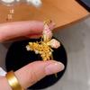 Loja de ouro com ouro e ouro de seda flutuante salto leve ouro borboleta pingente diy acessórios colar nova moda chinesa