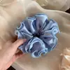 Círculo para el Cabello Pelo de Intestino Grueso Pequeño Capullo Azul Plisado Francés Suave Satén Cuatro Capas Bola de Cuerda para el Cabello Auricularibule Accesorios para el Cabello